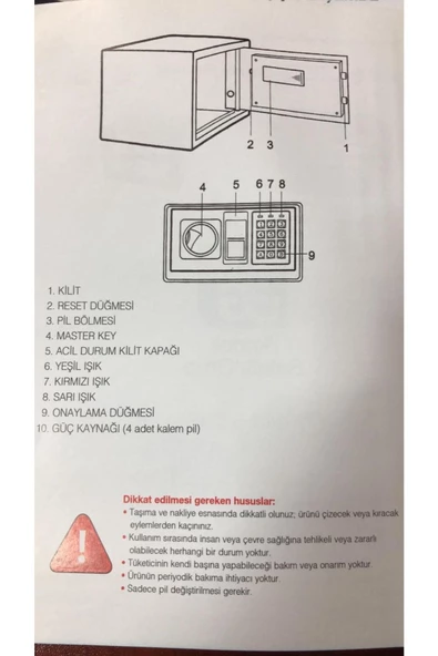SYM Şifreli Para Kasası Küçük Siyah T17e (17x23x17) - 2
