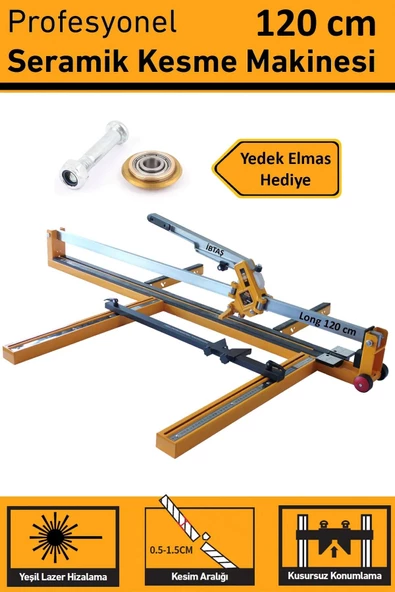 DEKO TURKEY Long 120cm Granit ve Fayans Kesme Makinesi - Yeşil Lazerli, Yedek Elmas Ucu Hediyeli - 2