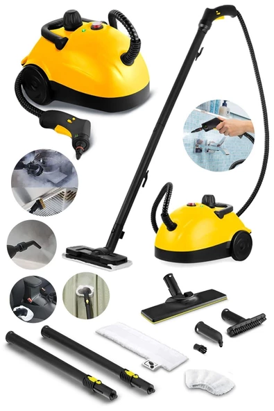 DEKO TURKEY Derinlemesine Çok Amaçlı Buharlı Temizlik Makinası Cam Parke Mutfak Temizleme Nozüllü 2500W 13 Parça - 3