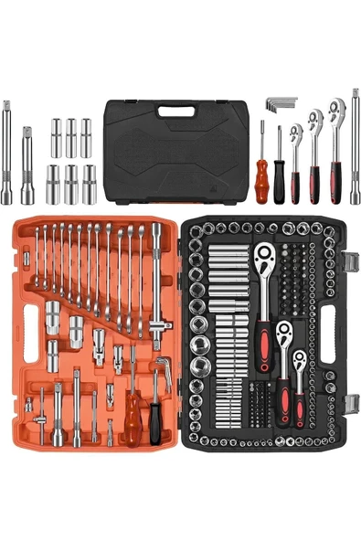 DEKO TURKEY Ultra Güçlü CR-V Max 1/4 Cırcırlı 216 Parça Lokma Anahtar Takımı Oto Tamirci Full Tam Set - 3