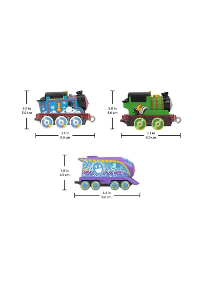 Fisher Price Thomas Ve Arkadaşları Renk Değiştiren Küçük Trenler 3'lü paket HNP82 - 6