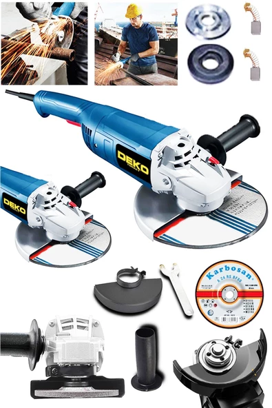 DEKO TURKEY Dkt180ag 2400w 180mm Büyük Boy Taşlama Makinesi Metal Kesme Spiral Jet Taşı + 180mm Taş Hediyeli