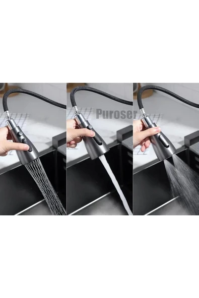 PUROSER Teknolojik Eviye Seti Siyah (KROM EVYE) Full Teknolojik Akıllı Dijital Piyano Tuşlu Eviye Se - 7