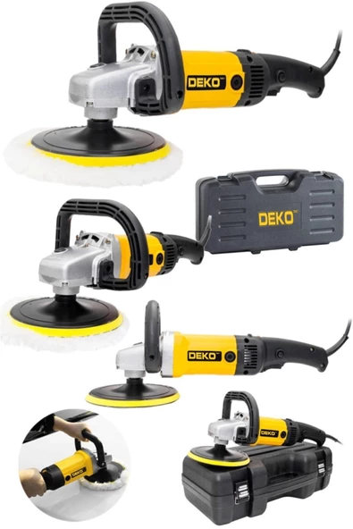 DEKO TURKEY 3500 Watt Profesyonel 6 Kademeli Devir Ayarlı Zımpara Pasta Cila Polisaj Makinesi 3500wsarı - 2