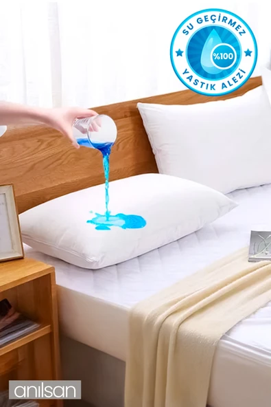 2'li Sıvı Geçirmez Yastık Koruyucu Alez - Su Geçirmez, Yıkanabilir, Antialerjik Yastık Kılıfı