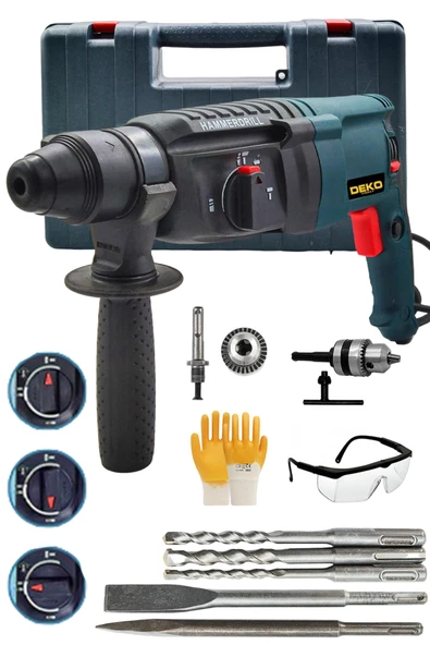 DEKO TURKEY Dkt2645 Metal Dişli Şanzıman Kırıcı Delici Darbeli Matkap 2-26mm Hilti 5.5 J 4500w + Mandren Hediye