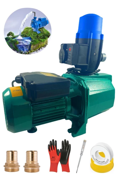 DEKO TURKEY Metal Paslanmaz Jetmax Motorlu Otomatik Sistem Paket Hidrofor 1 Hp Tak Çalıştır Full Set - 2