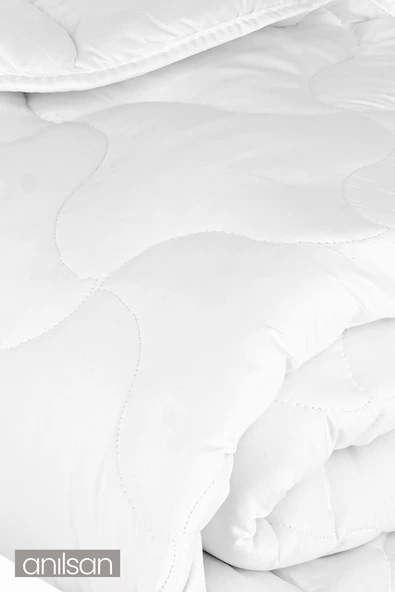 4 Mevsim Mikrofiber Tek Kişilik Yorgan, 155x215cm, Beyaz Ev Ve Otel Yorganı, Sade Ve Zarif - 3