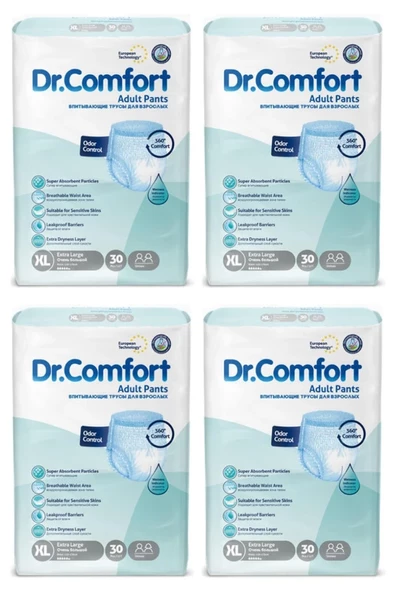 Dr.Comfort Emici Külot Ekstra Büyük Boy XL 30'lu 4 Adet Hasta Bezi