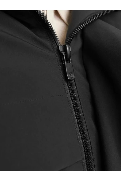 Jack Jones Erkek  Su Geçirmez Softshell Kapüşonlu Siyah  Mont 12259457S - 6