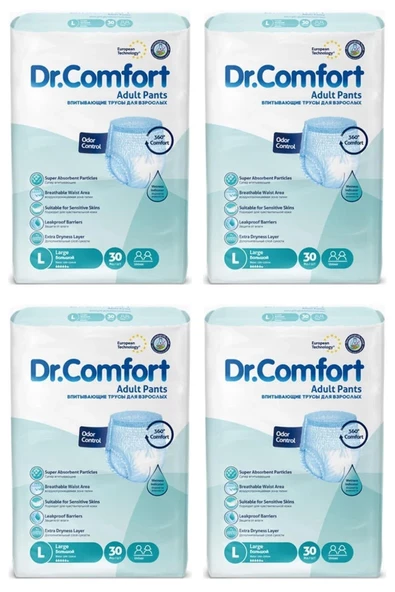 Dr.Comfort Emici Külot Büyük Boy L 30'lu 4 Adet Hasta Bezi