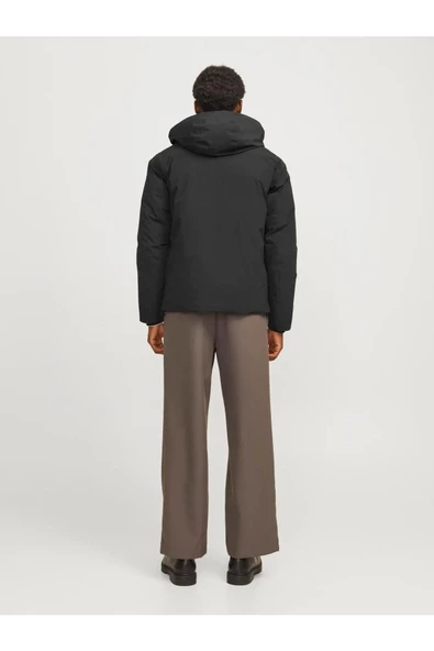 Jack Jones Erkek  Su Geçirmez Softshell Kapüşonlu Siyah  Mont 12259457S - 3