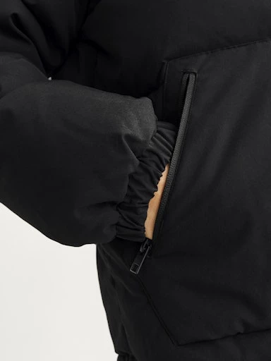 Jack Jones Erkek  Puffer Sıcak ve Rüzgar Geçirmez Tasarım Siyah Mont 12258416S - 5
