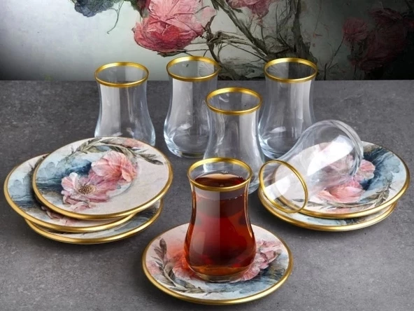 Gönül Pink 12 Parça Çay Seti G4339