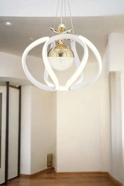 EY-EL TASARIM Ahtapot Sarkıt Gold Beyaz Toplu Led Avize - 2