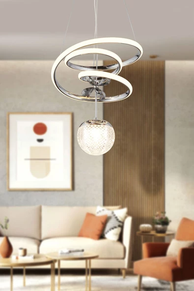 EY-EL TASARIM Kaos Mini Modern Sarkıt Led Avize Taşlı - 2