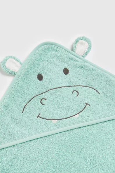 PAMUK BEBEK HAYVAN FİGÜRLÜ ÇOCUK/BEBEK BANYO VE PLAJ HAVLUSU - 2