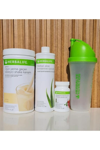 HERBALİFE BAŞLANGIÇ SETİ-2 ( 1 VANİLYALI SHAKE AHUDUDU AROMALI 50 GR ÇAY ALOE KONSANTRE IÇECEK)