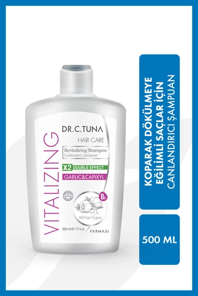 Dr. C. Tuna Vitalizing Sarımsak & Capixyl Koparak Dökülen Saçlar Için Canlandırıcı Şampuan 500 ml