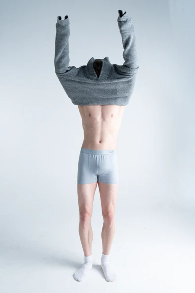 Mercan Erkek Pamuklu Likralı Çok Renkli Esnek 3'lü Boxer (BEYAZ ANTRASİT GRİ) - 4