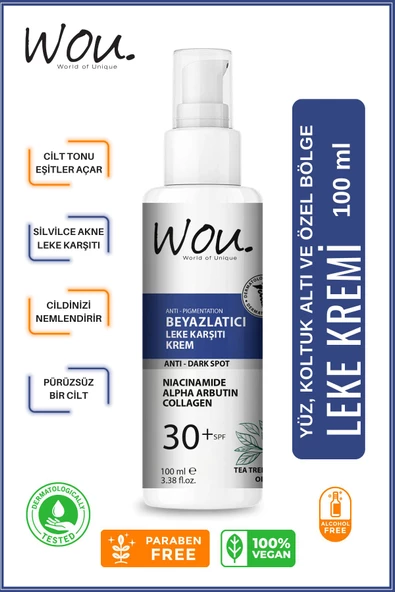 Wou Leke Karşıtı Beyazlatıcı Krem SPF30+ 100 ml