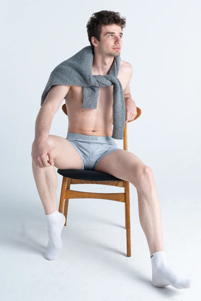 Mercan 3'lü Pamuklu Likralı Çok Renkli Esnek Erkek Boxer (BORDO ANTRASİT GRİ) - 7