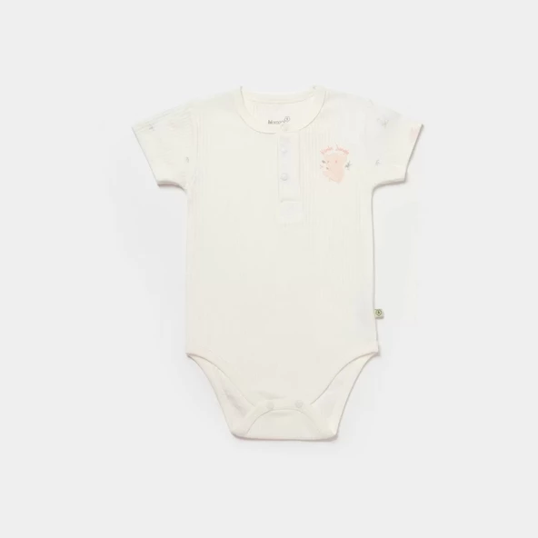 Koala Jungle Kısa Kol Bebek Body  Pembe