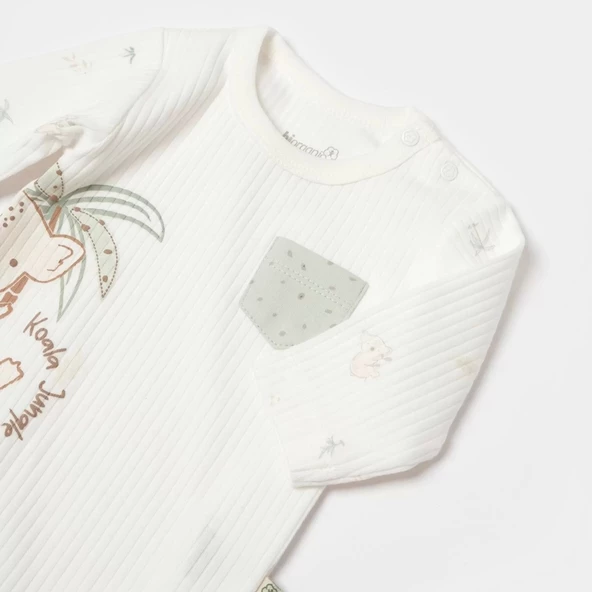 Koala Jungle Uzun Kol Bebek Body  Mint - 3