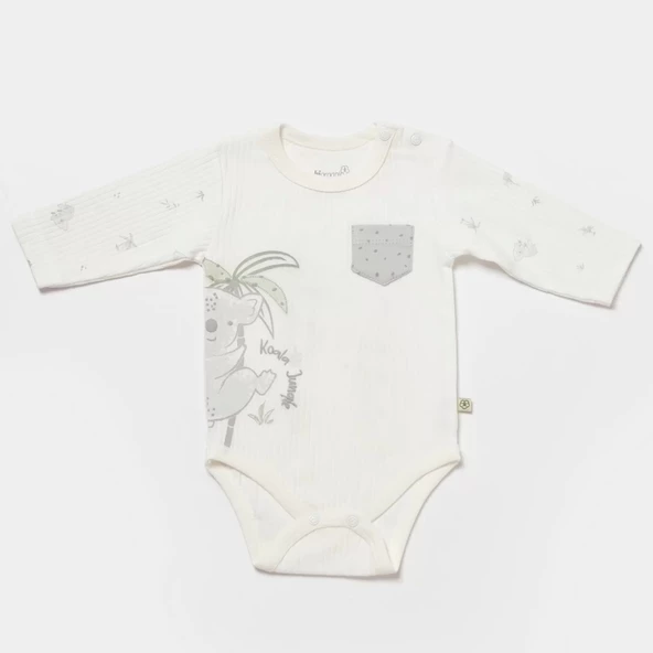 Koala Jungle Uzun Kol Bebek Body  Gri