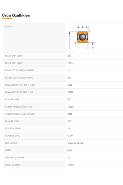 6208-2RS - 40X18X80 - TIMKEN - 2