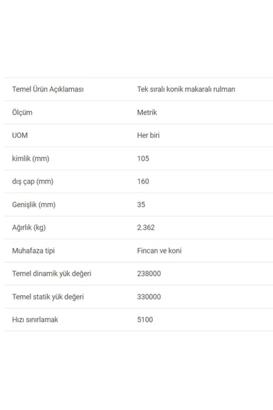 32021X-90KC3 - 105X35X160 - TIMKEN - Resim 2