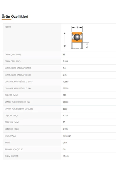 6213-ZZ - 65X23X120 - TIMKEN - 2