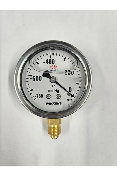ÇAP 63 ALTTAN -760/0 mmHg GLİSERİNLİ VAKUMMETRE - PAKKENS ürün görseli