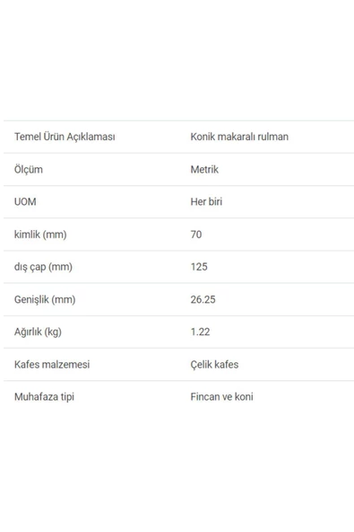 30214-90KB1 - 70X26,25X125 - TIMKEN - Resim 2