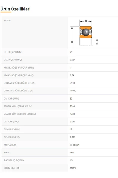 6205-ZZ-C3 - 25X15X52 - TIMKEN - 2