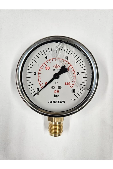 ÇAP 100 ALTTAN 10 BAR GLİSERİNLİ MANOMETRE - PAKKENS