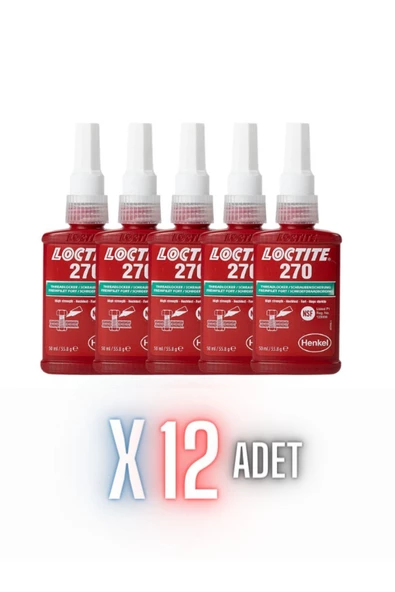 Loctite 270 - 50ml | Vida Gevşemezlik | Yüksek Mukavemet 12 Adet