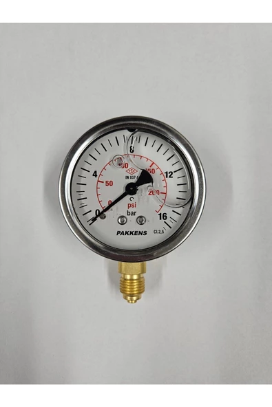 ÇAP 63 ALTTAN 16 BAR GLİSERİNLİ MANOMETRE - PAKKENS ürün görseli