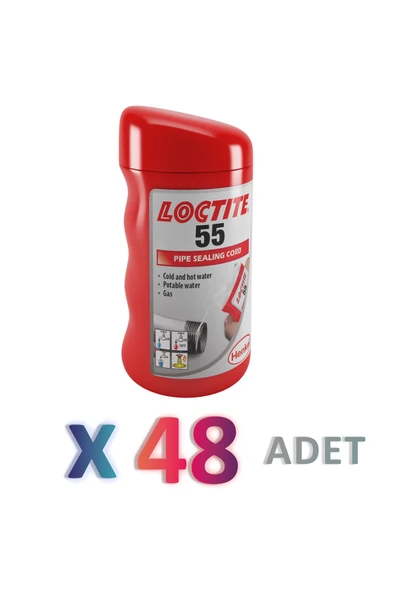 Loctite 55 - 160mt | Boru Dişli Sızdırmazlık | Silikon Ip | 48 Adet