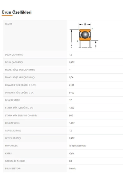 6301-2RS - 12X12X37 - TIMKEN - 2