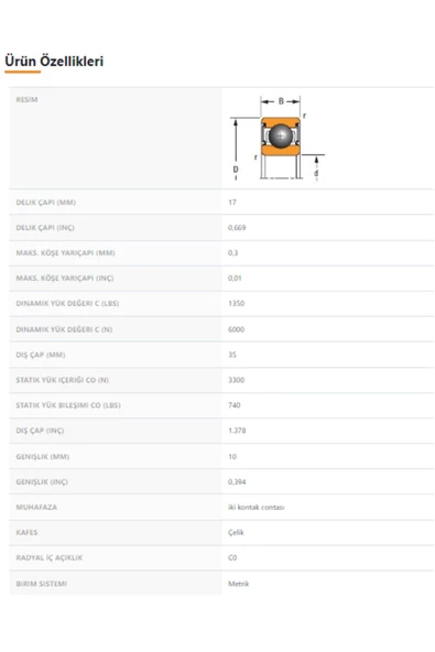 6003-2RS - 17X10X35 - TIMKEN - Resim 2
