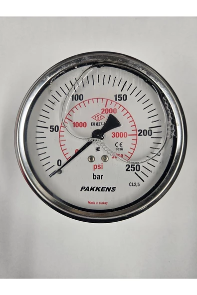 ÇAP 100 ARKADAN 250 BAR GLİSERİNLİ MANOMETRE - PAKKENS