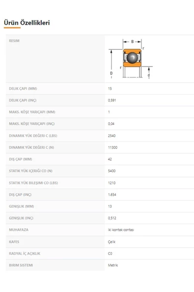 6302-2RS - 15X13X42 - TIMKEN - 2