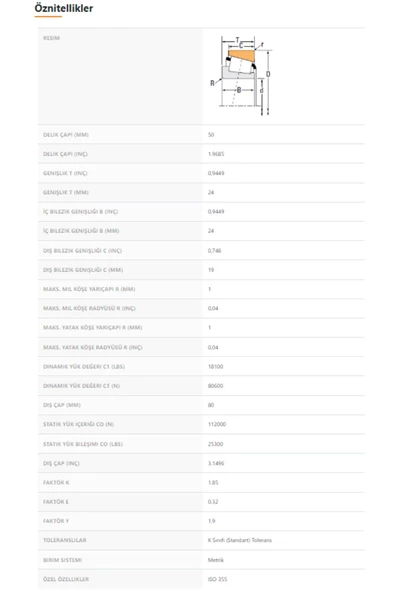 33010-90KA1 - 50X24X80 - TIMKEN - 2