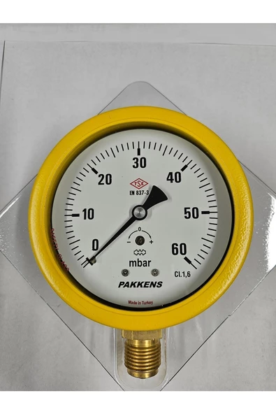 ÇAP 100 ALTTAN 60 MBAR DİYAFRAMLI MANOMETRE - PAKKENS