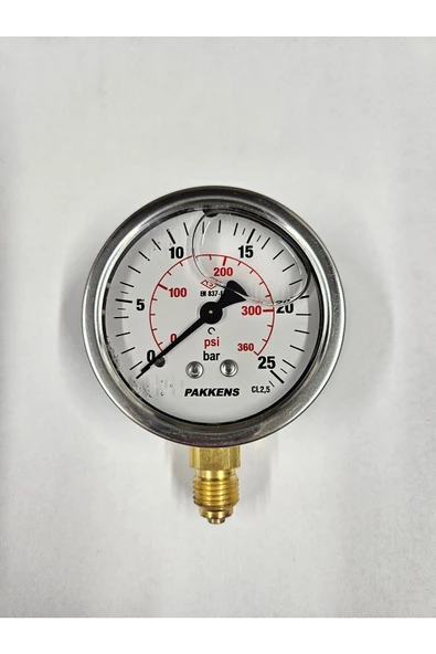 ÇAP 63 ALTTAN 25 BAR GLİSERİNLİ MANOMETRE - PAKKENS