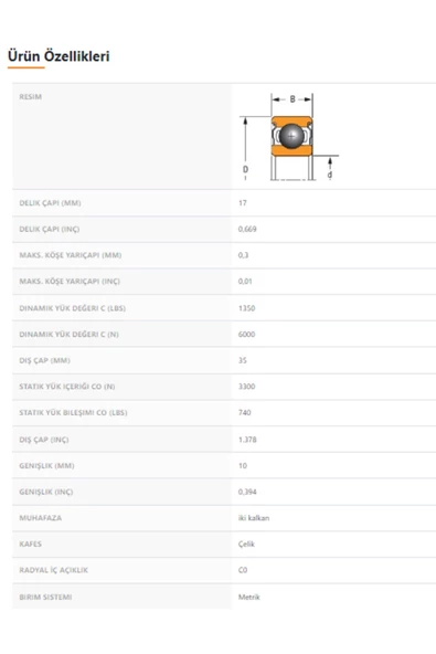 6003-ZZ - 17X10X35 - TIMKEN - 2