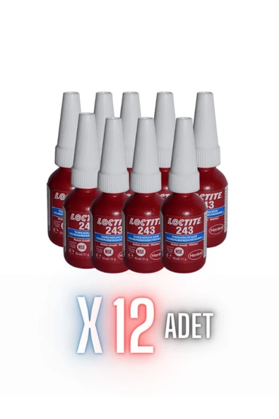 Loctite 243 - 10ml | Vida Gevşemezlik | Orta Mukavemet 12 Adet