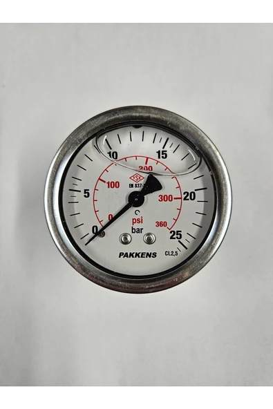 ÇAP 63 PANO TİP 25 BAR GLİSERİNLİ MANOMETRE - PAKKENS ürün görseli 1