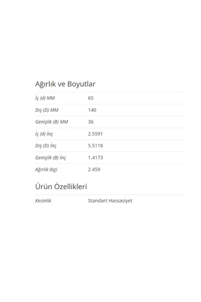 30313-90KA6 - 65X36X140 - TIMKEN - Resim 2